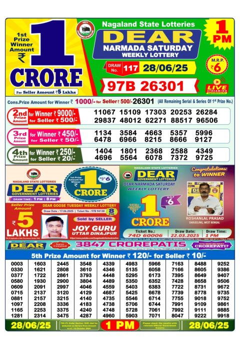 Dear Lottery Results