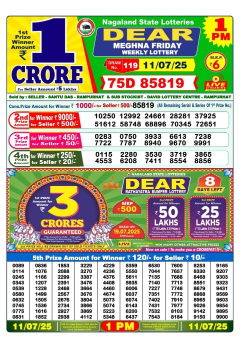 Dear Lottery Results