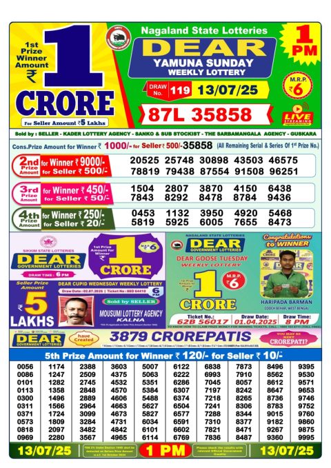 Dear Lottery Results