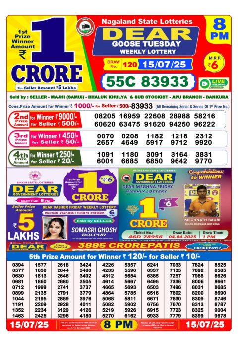 Dear Lottery Results