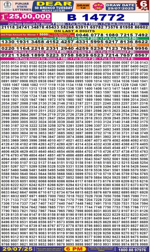 Dear Lottery Results