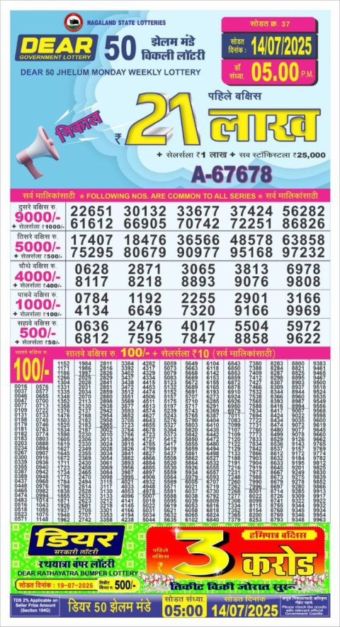 Dear Lottery Results