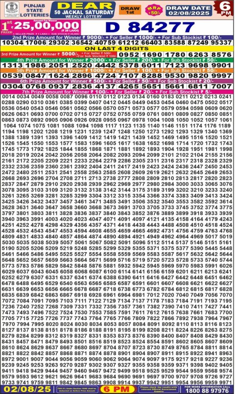 Dear Lottery Results